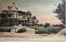 Dallas Texas Residence Mansion Hand Colored Leda Allen Vintage TX Postcard 1908 picture