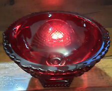 AVON 1876 Cape Cod Collection Red Ruby Glass Candy Dish Bowl Vintage  picture