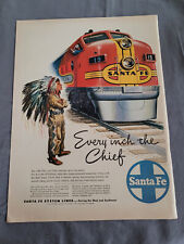 VTG 1948 Original Magazine Ad Santa Fe Train Every Inch The Chief picture