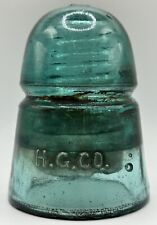 Antique HG Co H⚡️Electric⚡️Insulator Aqua Glass picture