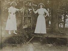 c1908 Women & Old Mine Shaft, Mineral City OH Antique Real Photo Postcard RPPC picture