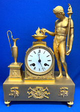 Antique 1820 French Ormolu Male Figural Silk Thread Mantel Clock picture