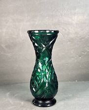 VTG Thick Italian Evergreen Glass Rossini Empoli Vase 8.5