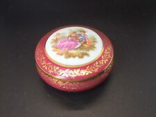 Limoges Vintage Porcelaine d'Art Trinket Box In purple color With Gold picture