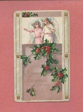 Lovely ANGELS On Beautifully Embossed Vintage CHRISTMAS Postcard picture