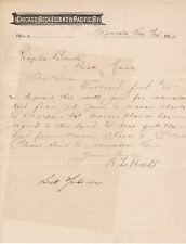 U.S. Chicago Rock Island & Pacific Ry Logo 1902 Deposit + Deed Letter-Tear 43970 picture
