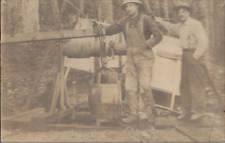 Vintage rppc two men digging a well the old fashioned way postcard a54 picture