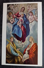 vtg postcard  Virgin with Saint Ines & Tecla  El Greco art unposted picture