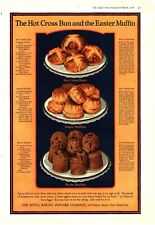 1918 Royal Baking Powder Antique Print Ad WW1 Era Hot Cross Bun Easter Muffin  picture