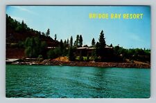 Scenic Shasta Lake, Bridge Bay Resort, Antique California Vintage Postcard picture