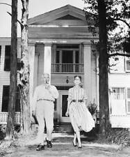 Author William Faulkner wife Estelle stand outside Rowan Oak - 1955 Old Photo picture