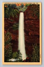 Latourell Falls OR-Oregon, on Columbia River, Antique Vintage Souvenir Postcard picture