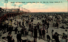 Beach and Boardwalk, Coney Island, New York postcard picture