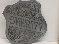 SHERIFF SHIELD METAL BADGE DIAGONAL REPLICA OLD WEST LAWMAN picture