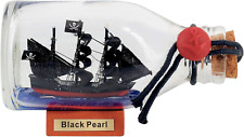 NAUTIMALL 5inch Black Pearl Caribbean Pirate Ship in a Bottle Glass Ornament top picture