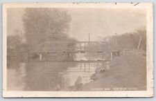 Superior Nebraska~New Mill Race Bridge~Pony Thru Truss~Boy Fishing~1911 RPPC picture