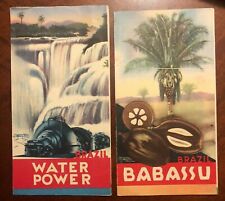 RARE 1939 New York World's Fair Brazil Brochures Water Power and Babassu picture