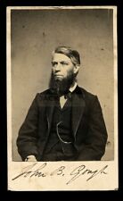 Rare Signed / Autographed CDV Photo of JOHN B GOUGH Temperance Orator, 1860s picture