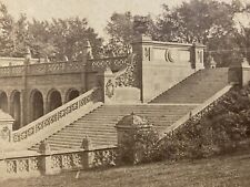 New York City NY Central Park Terrace Stairs Antique Stereoview SV Photo picture