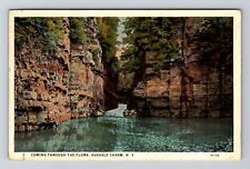 AuSable Chasm NY-New York, Coming Through The Flume Vintage c1930 Postcard picture