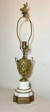 antique ornate Victorian French 1800's gilt bronze marble electric table lamp picture