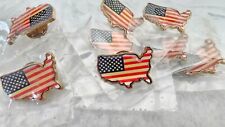 5-Packs of Vintage AMERICAN FLAG LAPEL PINS Hat Tie Tack Badge Pinback USA Shape picture