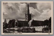 Postcard UK Stratford-Upon-Avon Trinity Church RPPC C3 picture