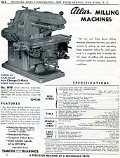 1948 Print Ad of Atlas Model MF Bench Milling Machine picture