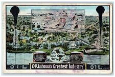 1921 Oil Oklahoma's Greatest Industry Oil Refinery Tulsa Oklahoma OK Postcard picture