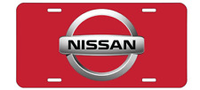 Nissan Red - Gloss Aluminum Front Car Truck Tag License Plate picture