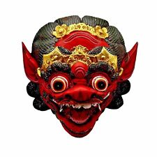 Vintage Polychrome Devil Mask Bali Indonesia Handmade Painted Wall Hanging picture