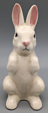 Ceramic Textured White Sitting Bunny Rabbit Figurine Glazed picture
