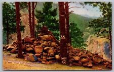 Helen Hunts Grave Cheyenne Mountain Colorado Country Road Forest VNG Postcard picture
