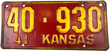 Kansas 1941 Vintage License Plate Car Republic County Man Cave Garage Collector picture