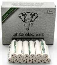 Box of 40 White Elephant 9mm Meerschaum Pipe & RYO Cigarette Filters - 3408 picture