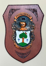 Heraldic Shield O'ConCannon Wood Metal Hand Painted Made Ireland 14