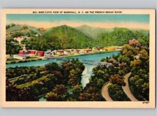 c1946 Bird’s Eye View Of Marshall North Carolina NC Linen Postcard picture