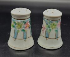 Nippon Art Nippon Hand Painted Pink Turquoise Moriage Porcelain Salt & Pepper... picture