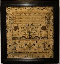 EARLY 19TH CENTURY ADAM & EVE, MOTIF & VERSE SAMPLER BY ANN MALE AGE 10- c.1830 picture