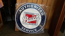Authorized Buick Service Sign - 24 Inch Embossed Reproduction Tin Sign -Gas Oil  picture