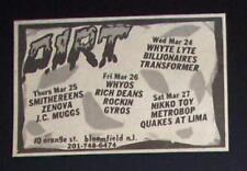 The Smithereens Pre-Record Label Club Dirt NJ 1982 Mini Poster Type Concert Ad 2 picture