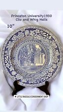 Princeton University 1930 Clio Whig halls 10” Wedgewood blue transferware plate picture