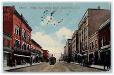 1913 Phillips Avenue Looking South Sioux Falls South Dakota SD Trolley Postcard picture