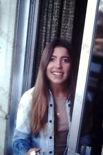 1976 candid of pretty brunette woman casual portrait Orig 35mm SLIDE Wo4 picture