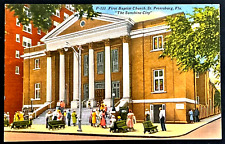 St. Petersburg Florida First Baptist Church Vintage Linen Old Postcard UNUSED picture