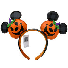 Disney Parks Ears Halloween Mickey Mouse Jack-o'-Lantern Ear Headband O/S NWT picture