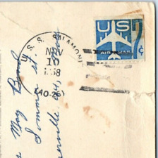 c1950s USS Salamonie (AO-26) Cancel Postal Cover Oil Tanker US Naval Ship 9