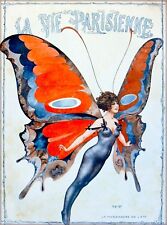 1920s La Vie Parisienne Butterfly Girl France French Travel Art Poster Print picture
