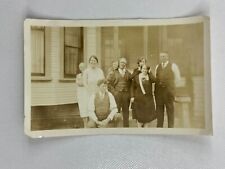 Group Of Men & Women Smile Play With Hair B&W Photograph 3.5 x 5.75 picture