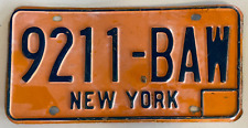 Vintage New York State license plate 1970’s - # 9211-BAW picture
